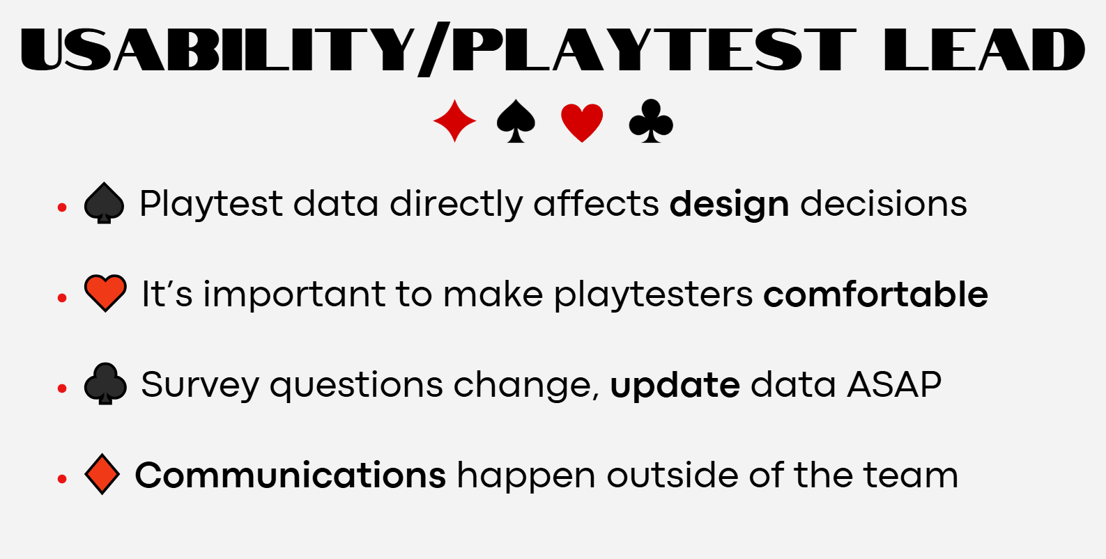 Playtest Data Evaluation